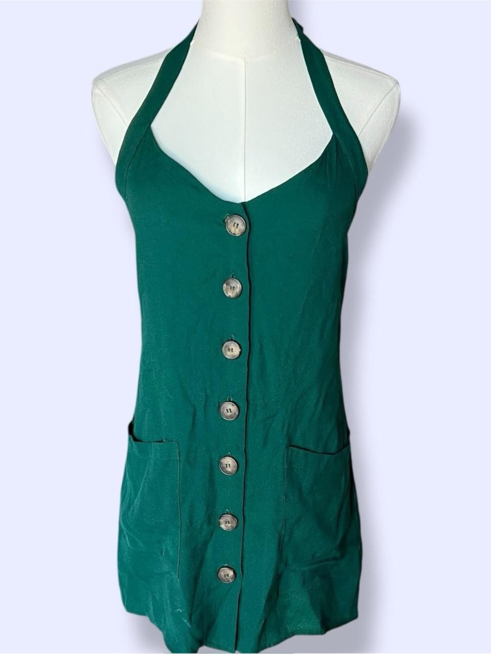 Reformation Forest Green Bardot Dress